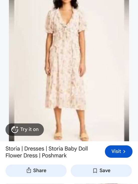 Storia Dresses & Skirts - Storia Cream Floral Babydoll Midi Dress